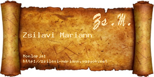 Zsilavi Mariann névjegykártya