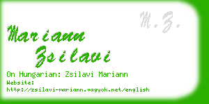 mariann zsilavi business card